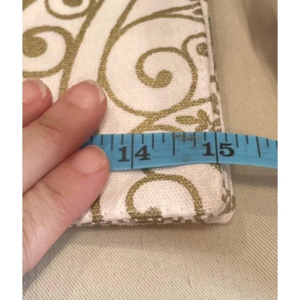 EnVogue 15x15 Napkins Gold White Damask Paisley Cotton Set of 4‎